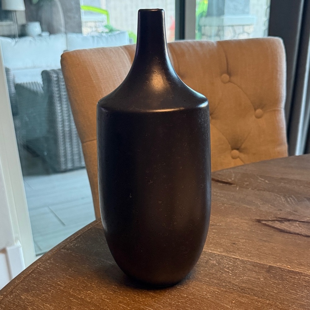 Elegant Black Ceramic Vase